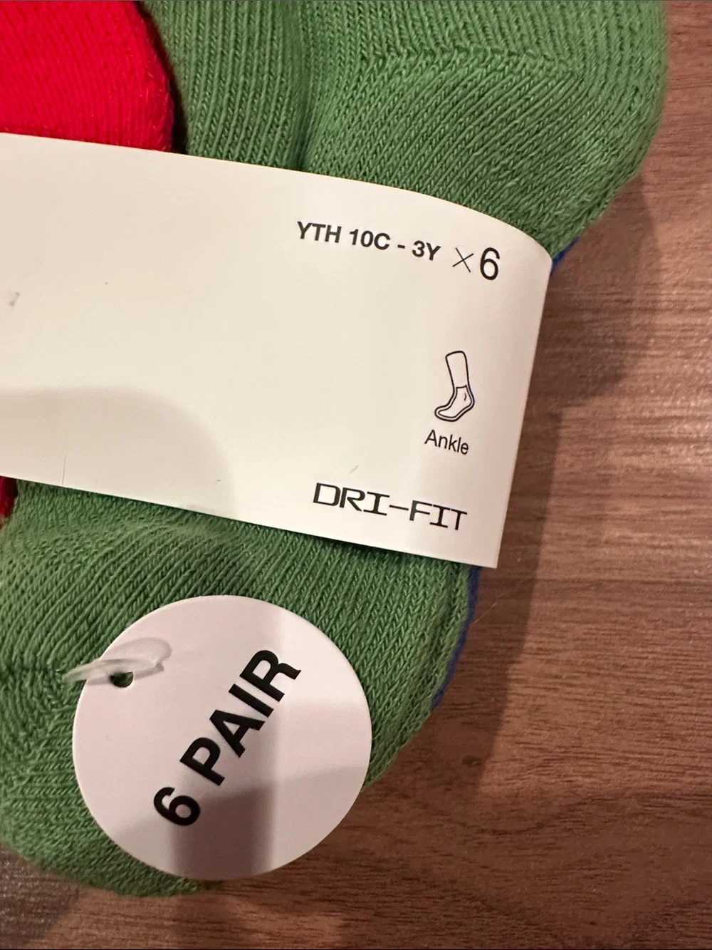 Nike Red & Green Kids Cushioned Socks